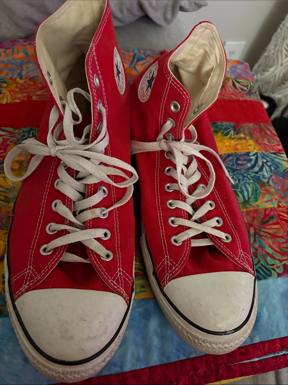 Converse Red High Top Sneakers with White Accents